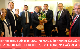 DEFNE BELEDİYE BAŞKANI HALİL İBRAHİM ÖZGÜN, CHP ORDU MİLLETVEKİLİ SEYİT TORUN’U AĞIRLADI