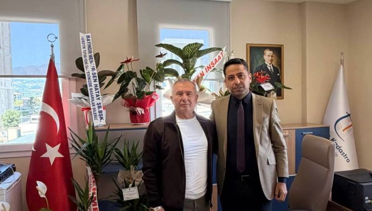 BAŞKAN TUTAR’DAN ANTAKYA TAPU MÜDÜRLÜĞÜ’NE YENİ ATANAN BURHAN URAL’A HAYIRLI OLSUN ZİYARETİ