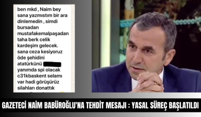 Gazeteci Naim Babüroğlu’na Tehdit Mesajı: Yasal Süreç Başlatıldı