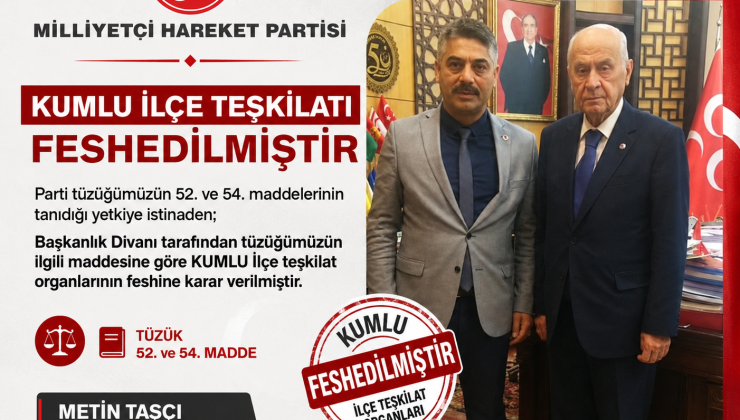 MHP HATAY’DA KUMLU TEŞKİLATI FESHEDİLDİ