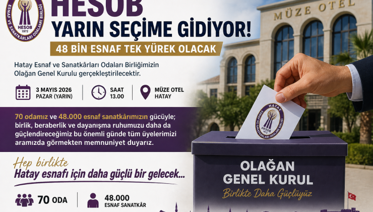 HESOB YARIN SEÇİME GİDİYOR: 48 BİN ESNAF TEK YÜREK OLACAK