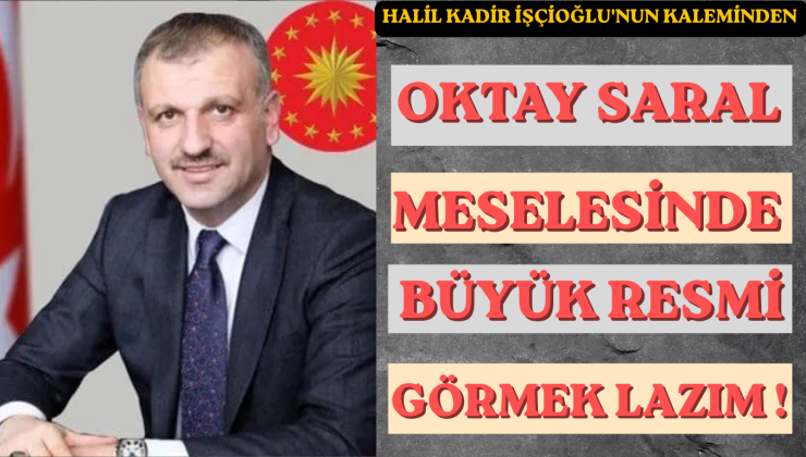 OKTAY SARAL MESELESİNDE BÜYÜK RESMİ GÖRMEK LAZIM!